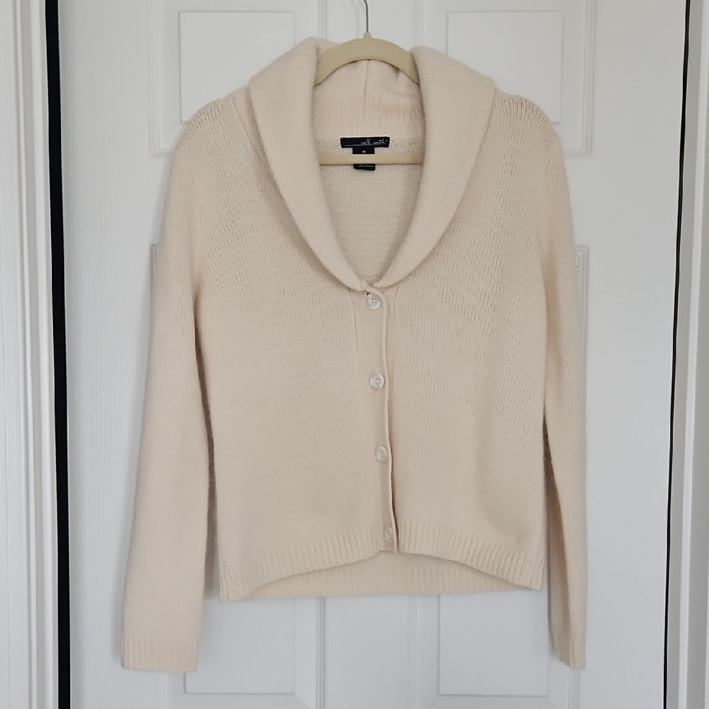 Willi Smith Cream Shawl Collar Cardigan